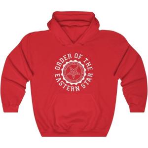 Greekgear Order of the Eastern Star Unisex College Seal Hoodie(Red)