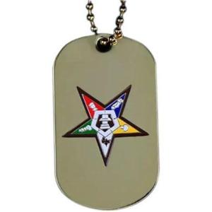 OES Order of Eastern Star Gold Double-Sided Dog tag W/Chain