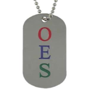 OES Order of Eastern Star Silver Double-Sided Dog tag W/Chain