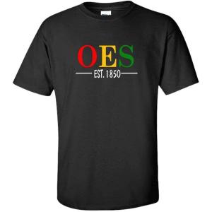 Order of Eastern Star Custom Greek Lettered Short Sleeve T-Shirt(Black)