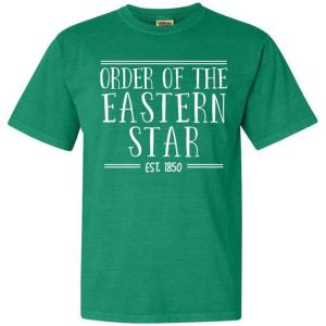Order of Eastern Star Custom Heavyweight T-Shirt(Grass W/White Imprint Color)