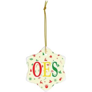 Order of Eastern Star Holiday Cheer Ceramic Ornament Circle(Snowflake)