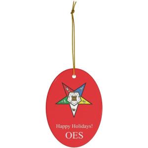Order of Eastern Star Holiday Crest Oval Ornaments