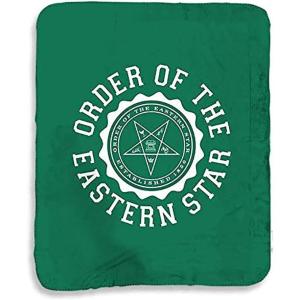 Order of Eastern Star Seal Sherpa Lap Blanket Forest Green