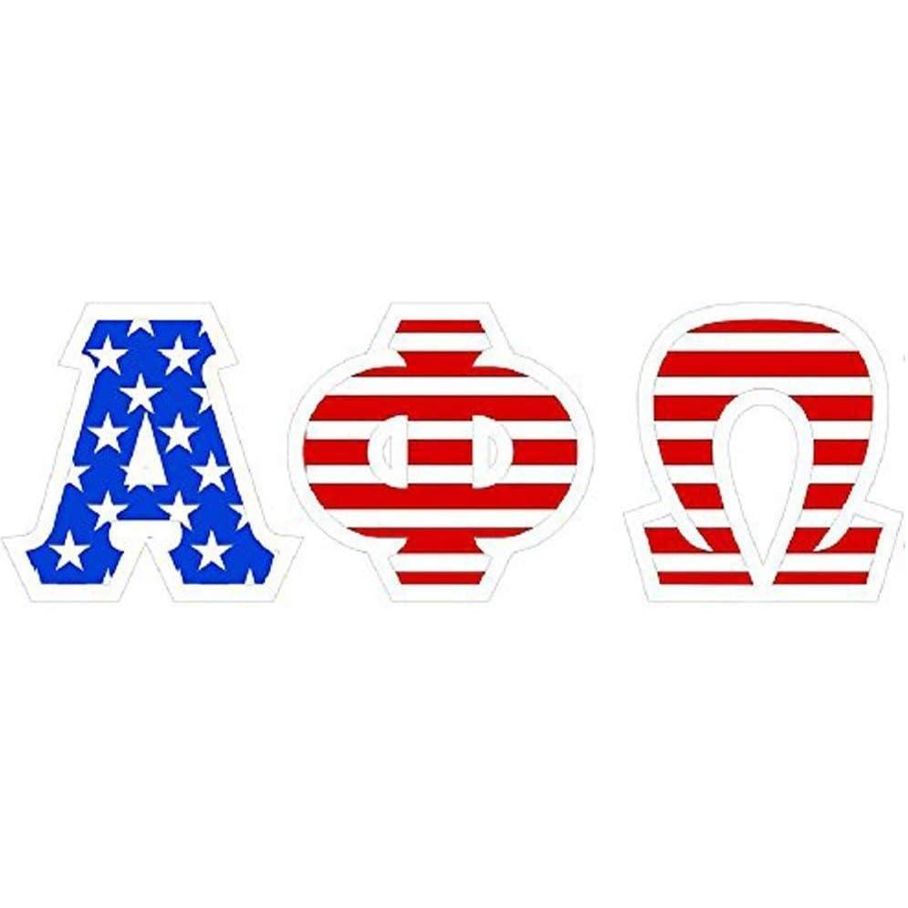 imageAlpha Phi Omega American Flag Greek Letter Sticker
