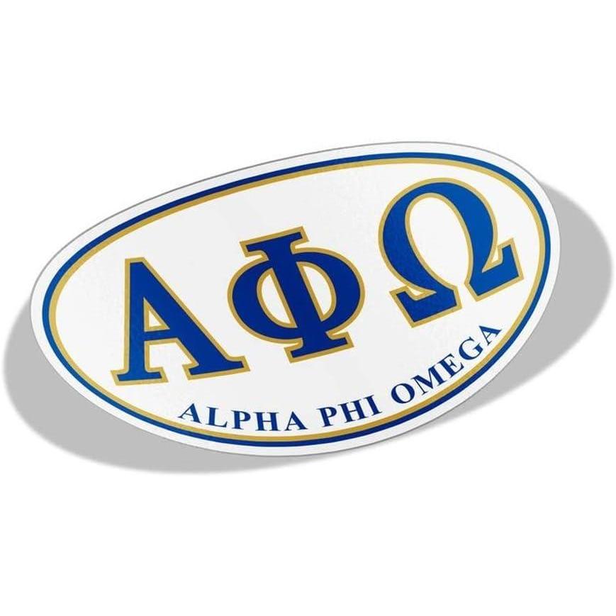 imageAlpha Phi Omega Greek Letter Oval Decal