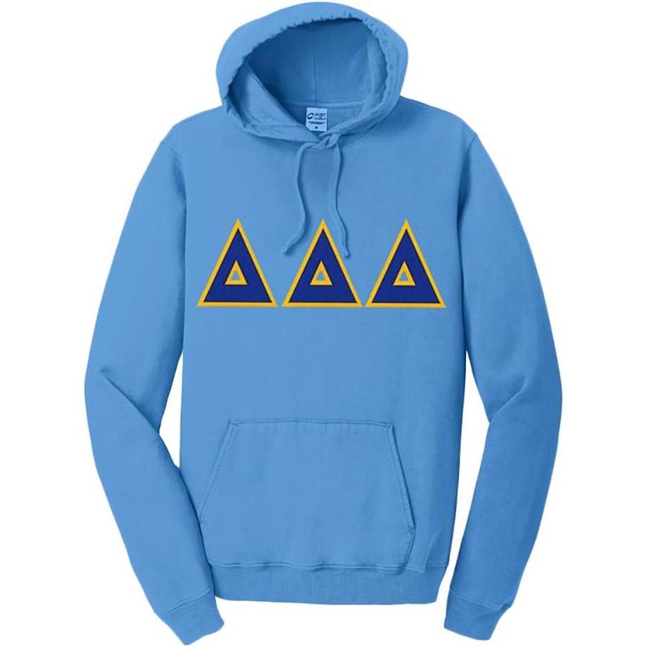 imageGreekgear Delta Delta Delta PigmentDyed Lettered Hooded SweatshirtBlue Moon