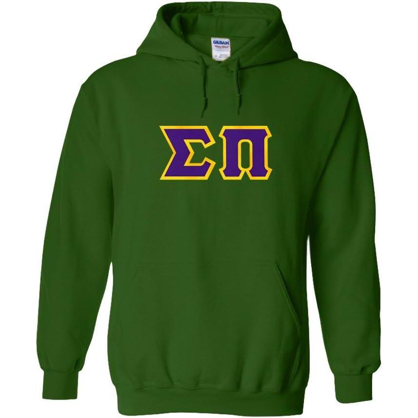 imageGreekgear Sigma Pi Lettered Hooded SweatshirtForest Green