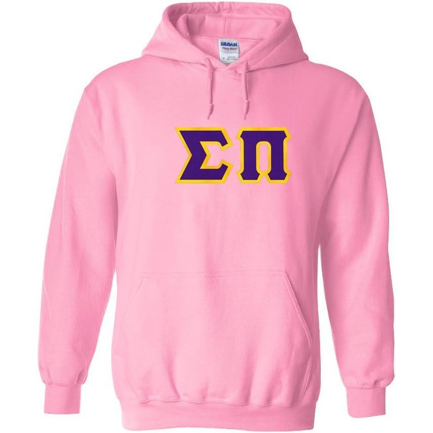 imageGreekgear Sigma Pi Lettered Hooded SweatshirtLight Pink