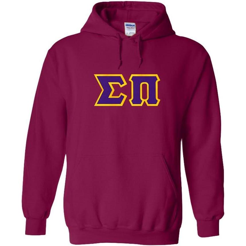 imageGreekgear Sigma Pi Lettered Hooded SweatshirtMagenta Pink