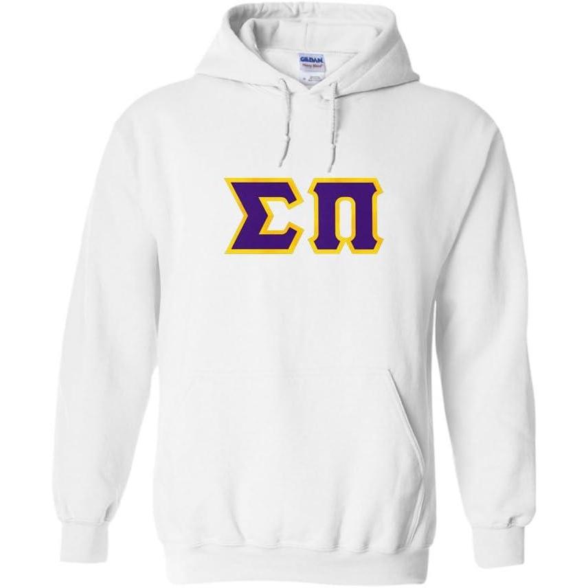 imageGreekgear Sigma Pi Lettered Hooded SweatshirtWhite