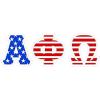 Alpha Phi Omega American Flag Greek Letter Sticker