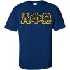 Alpha Phi Omega Fraternity Crest Twill Letter Tee(Navy Blue)