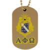 Alpha Phi Omega Gold Double-Sided Dog Tag W/Chain