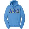Alpha Phi Omega Pigment-Dyed Lettered Hooded Sweatshirt(Blue Moon)