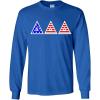 Delta Delta Delta Greek Letter American Flag Long Sleeve Tee(Royal Blue)
