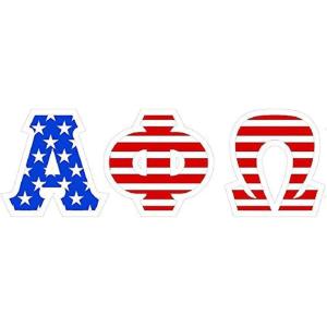 Alpha Phi Omega American Flag Greek Letter Sticker