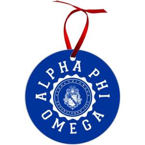 Alpha Phi Omega Shield Christmas Ornaments