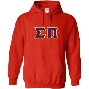 Greekgear Sigma Pi Lettered Hooded Sweatshirt(Orange)