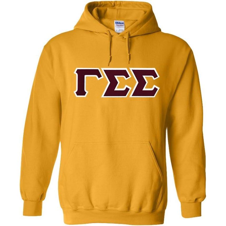imageGamma Sigma Sigma Lettered Hooded SweatshirtAthletic Gold