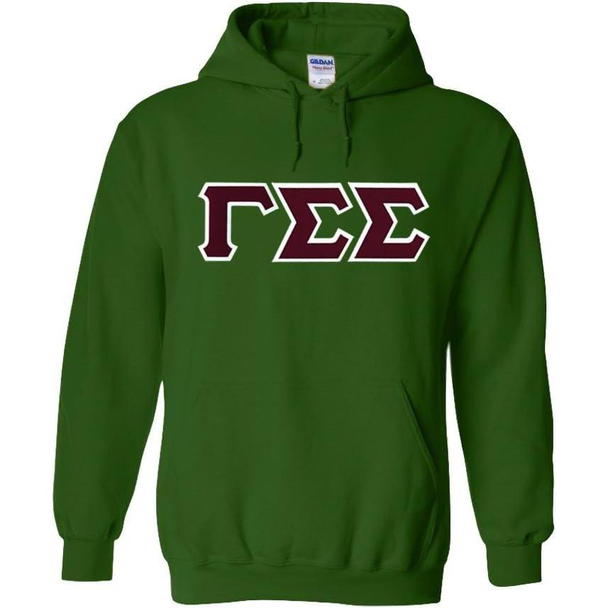 imageGamma Sigma Sigma Lettered Hooded SweatshirtForest Green