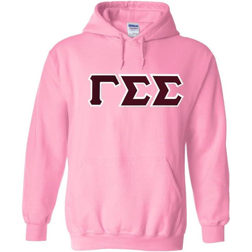 imageGamma Sigma Sigma Lettered Hooded SweatshirtLight Pink