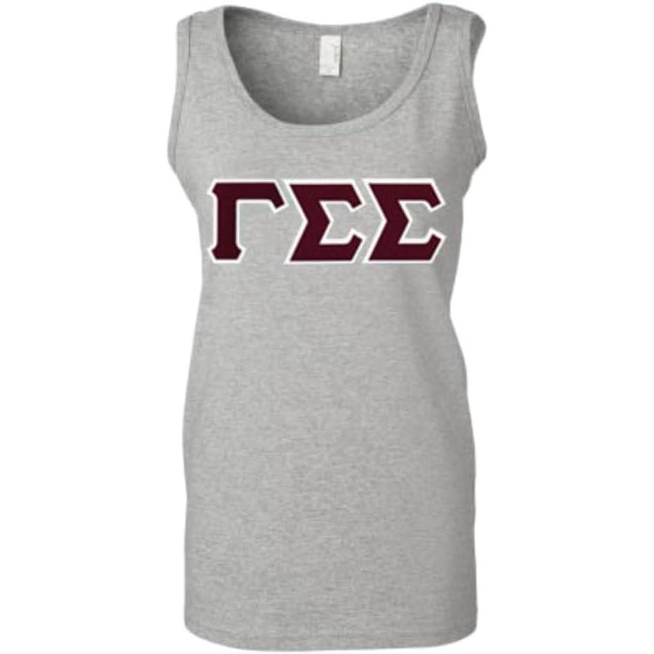 imageGamma Sigma Sigma Lettered Ladies Tank TopGrey
