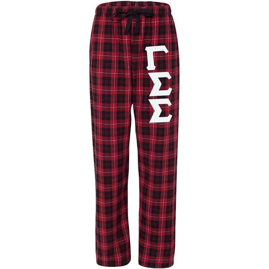 imageGamma Sigma Sigma Pajamas Flannel Plaid PantNavyRed
