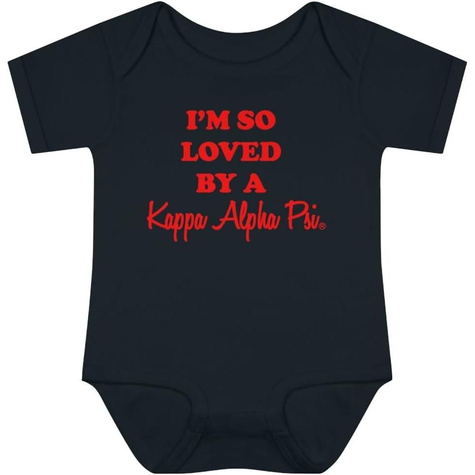 imageGreekgear Im So Loved By a Kappa Alpha Psi Infant Baby Rib BodysuitBlack