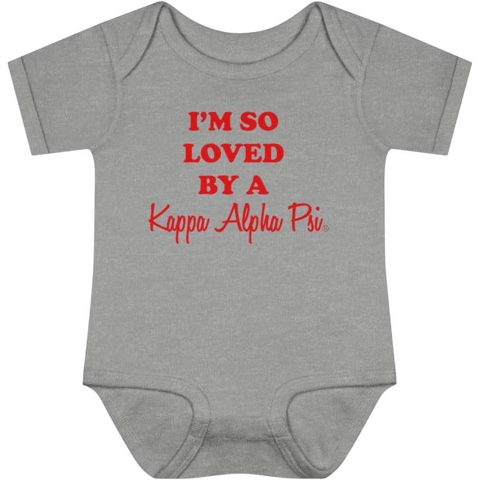 imageGreekgear Im So Loved By a Kappa Alpha Psi Infant Baby Rib BodysuitHeather