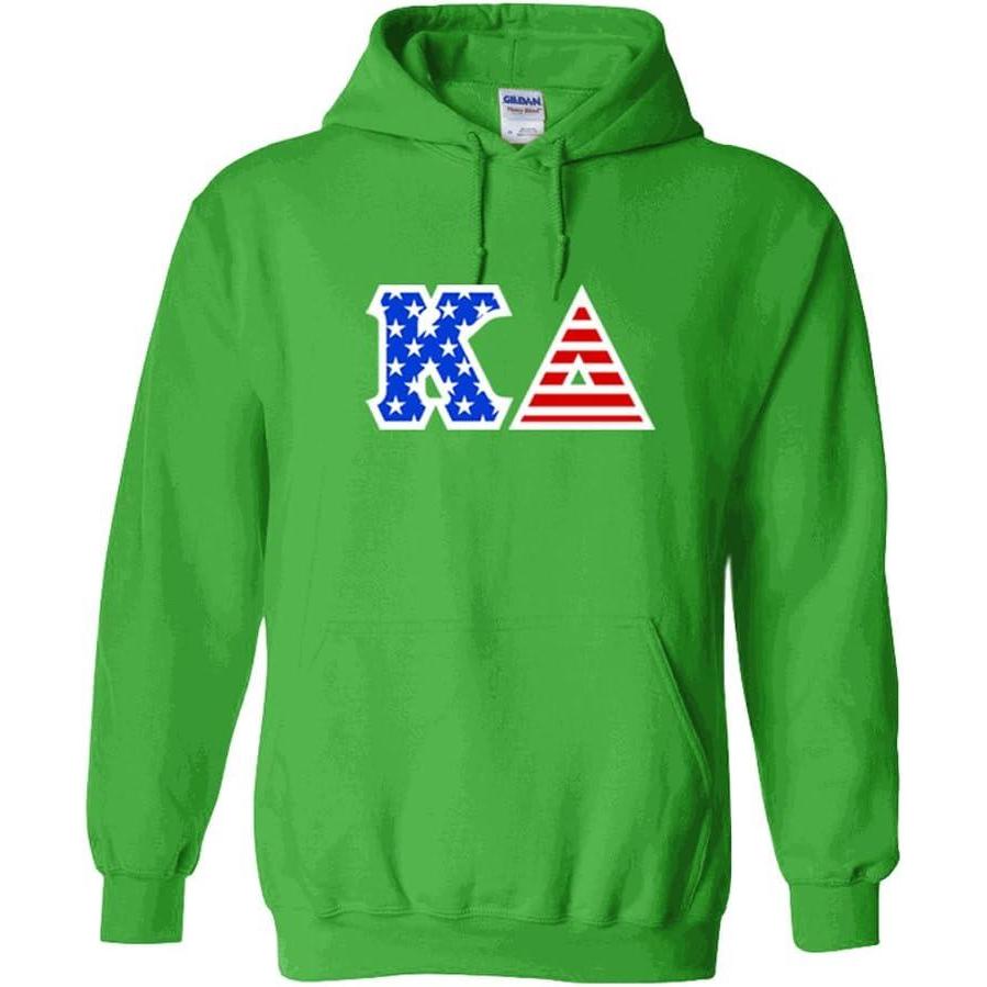 imageKappa Delta Greek Letter American Flag HoodieIrish Green
