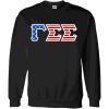 Gamma Sigma Sigma Greek Letter American Flag Crewneck(Black)