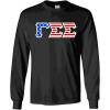 Gamma Sigma Sigma Greek Letter American Flag Long Sleeve Tee(Black)