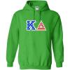 Kappa Delta Greek Letter American Flag Hoodie(Irish Green)