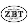 Zeta Beta Tau ZBT Oval Crest Bumper Sticker