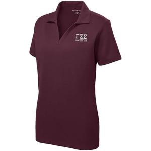 Gamma Sigma Sigma Greek Letter Polo Shirts(Maroon)