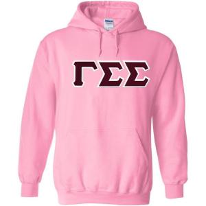 Gamma Sigma Sigma Lettered Hooded Sweatshirt(Light Pink)