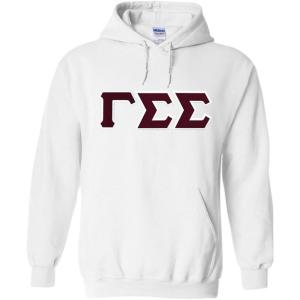 Gamma Sigma Sigma Lettered Hooded Sweatshirt(White)