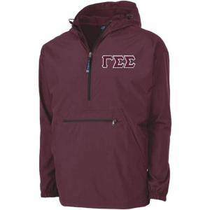 Gamma Sigma Sigma Tackle Twill Lettered Pack N Go Pullover(Maroon)