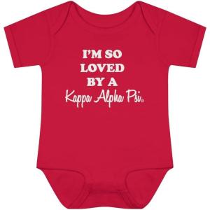 Greekgear I’m So Loved By a Kappa Alpha Psi Infant Baby Rib Bodysuit(Red)