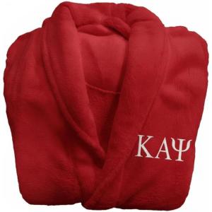 Greekgear Kappa Alpha Psi Fraternity Lettered Bathrobe(1. Red)
