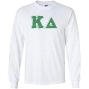 Kappa Delta Lettered Long Sleeve Tee(White)