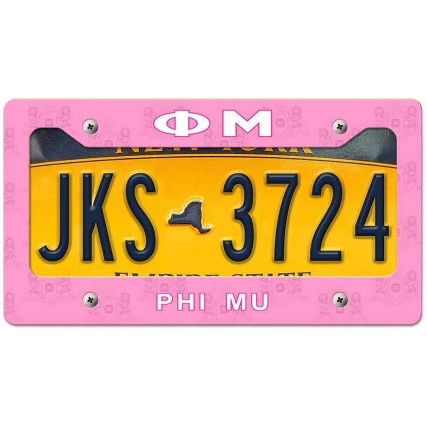 imagePhi Mu Custom License Plate Frame Pink