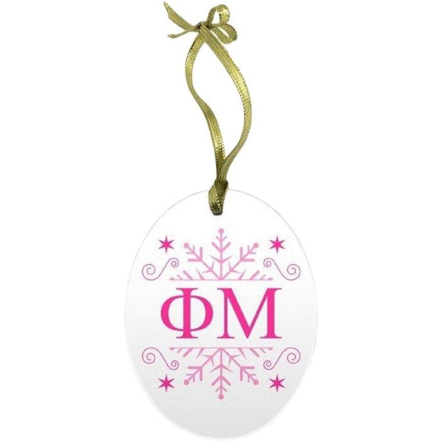 imagePhi Mu Holiday Color Snowflake Glass Christmas Ornament