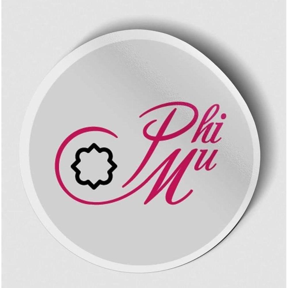 imagePhi Mu Logo Round Decal GreyGrey