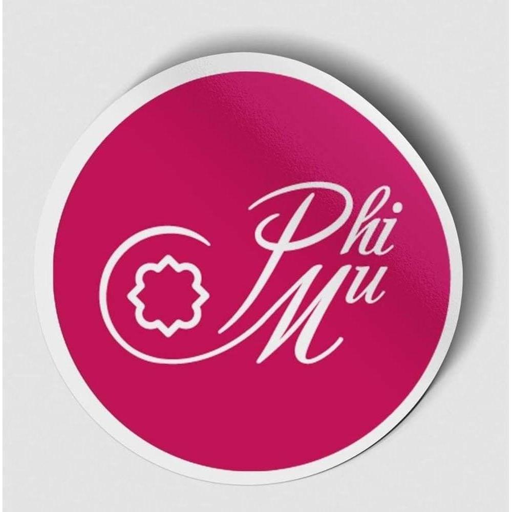 imagePhi Mu Logo Round Decal GreyPink