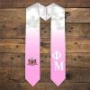 Greekgear Phi Mu Extra Fancy Diagonal Greek Graduation Stole W Crest
