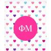 Greekgear Phi Mu Hearts Fleece Blanket