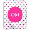 Greekgear Phi Mu Hearts Sherpa Lap Blanket