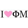 Greekgear Phi Mu I Love Bumper Sticker